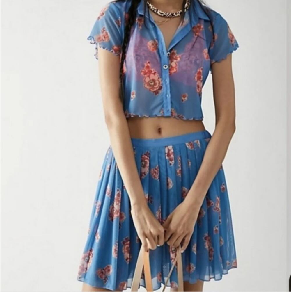 NEW Free People Florence Mesh Skirt Set Size L